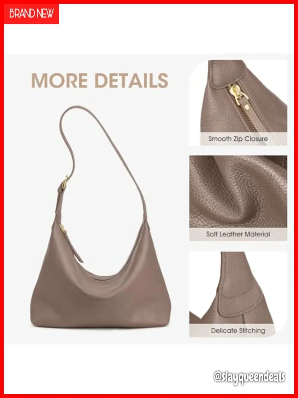 Genuine Leather Hobo Bag Crossbody Purse Medium Shoulder Handbag Work Travel